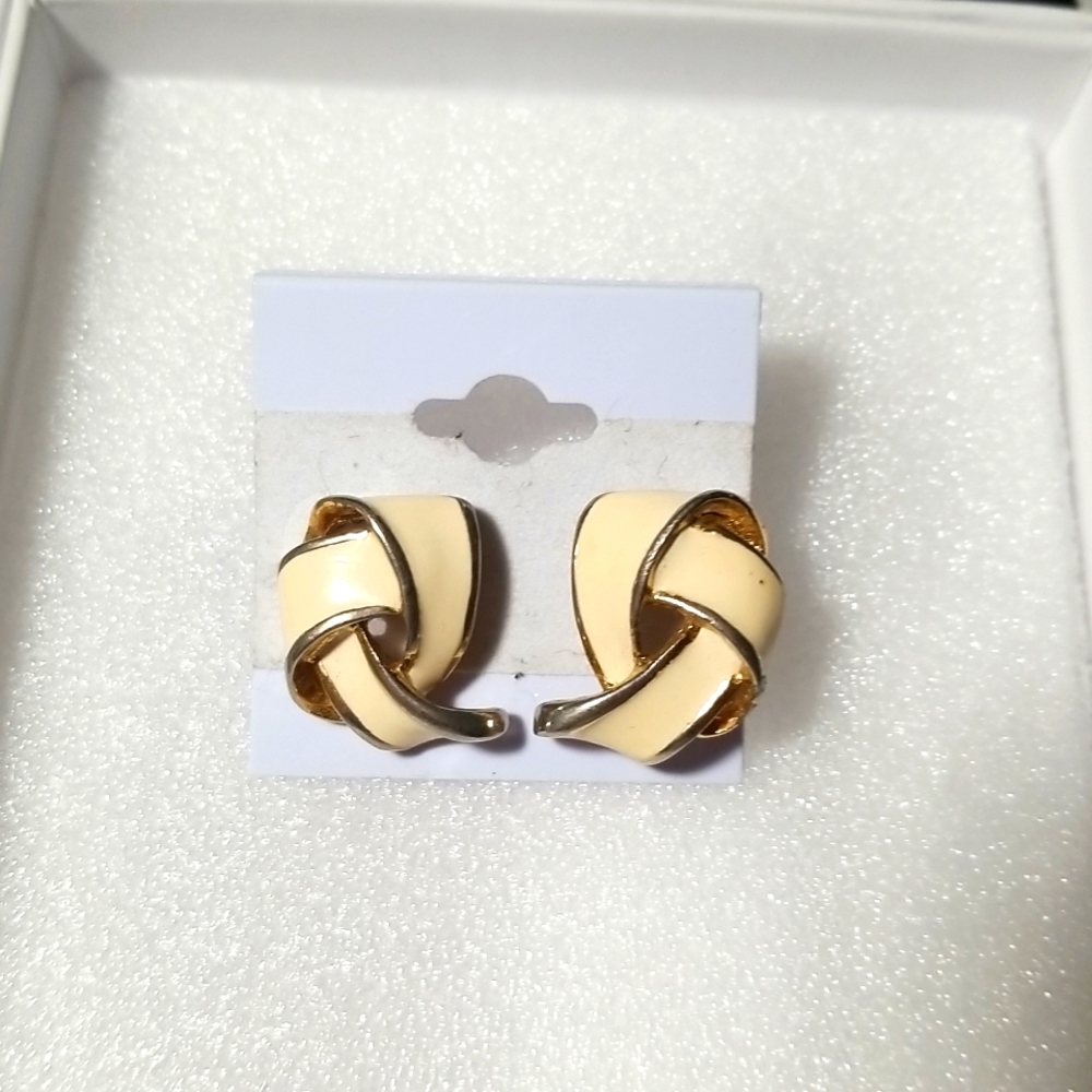 Cream colored earrings